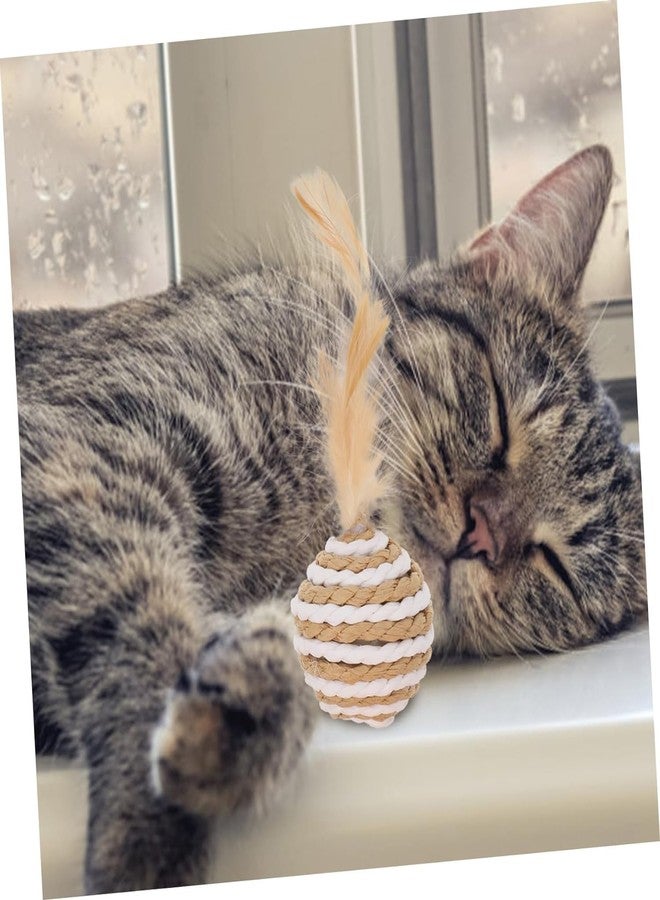THE DDS STORE Cat Toys Balls, Sisal Cat Ball Toy with Bell Inside, Cat Toys for Indoor Cats, Interactive Cat Chew Toys for Kitty Kitten (Color May Vary) - Image 5